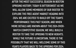 Boston Uprising opuszcza większość składu Overwatch League